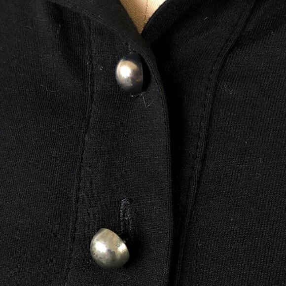 Marina Rinaldi black long long button collar T shirt style top tunic - Picture 7 of 13